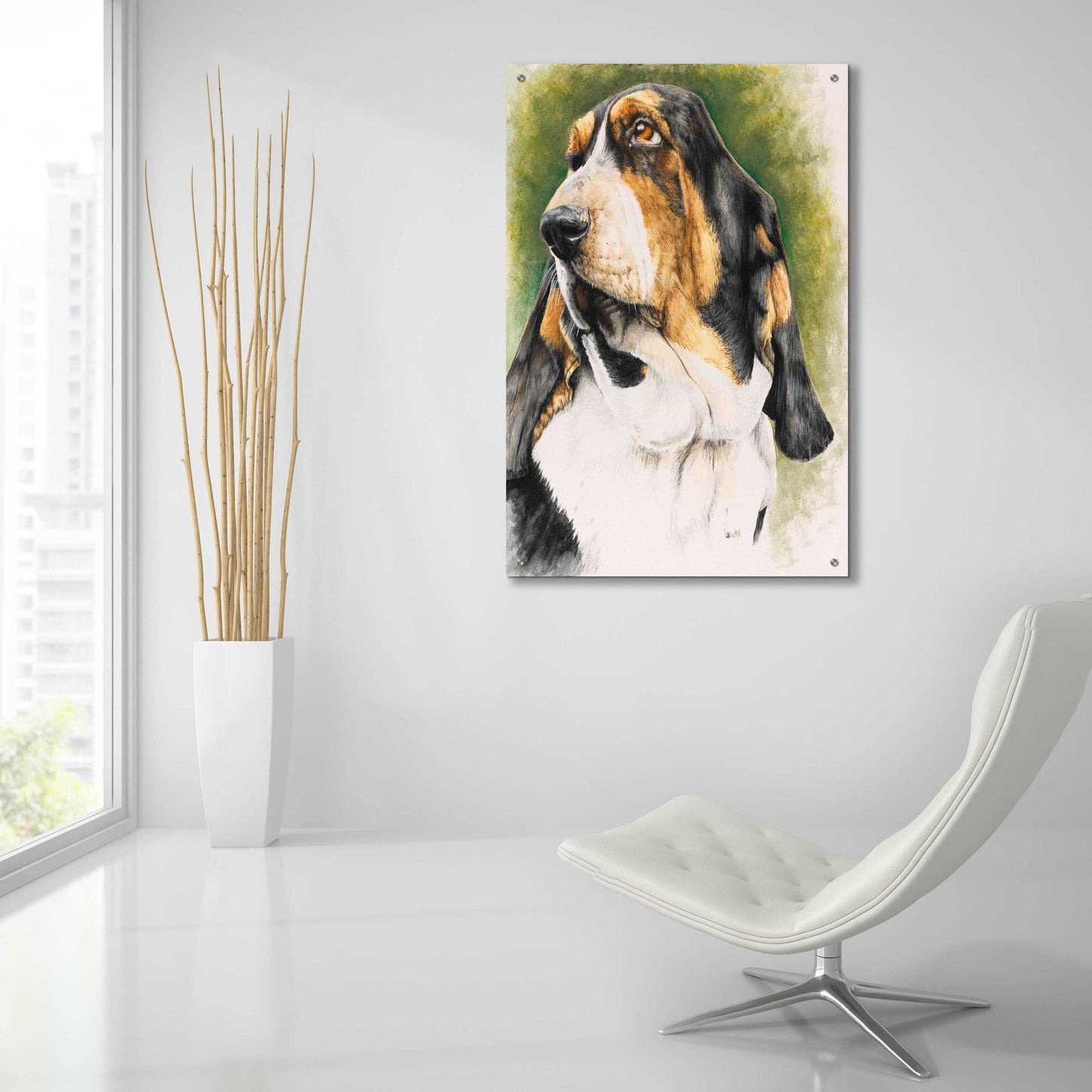 Epic Art 'Basset Hound' by Barbara Keith, Acrylic Glass Wall Art,24x36