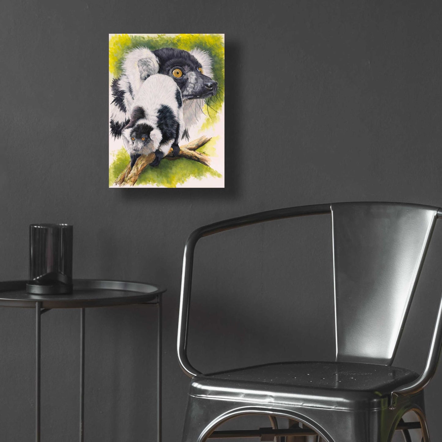 Epic Art 'Black & White Lemur' by Barbara Keith, Acrylic Glass Wall Art,12x16