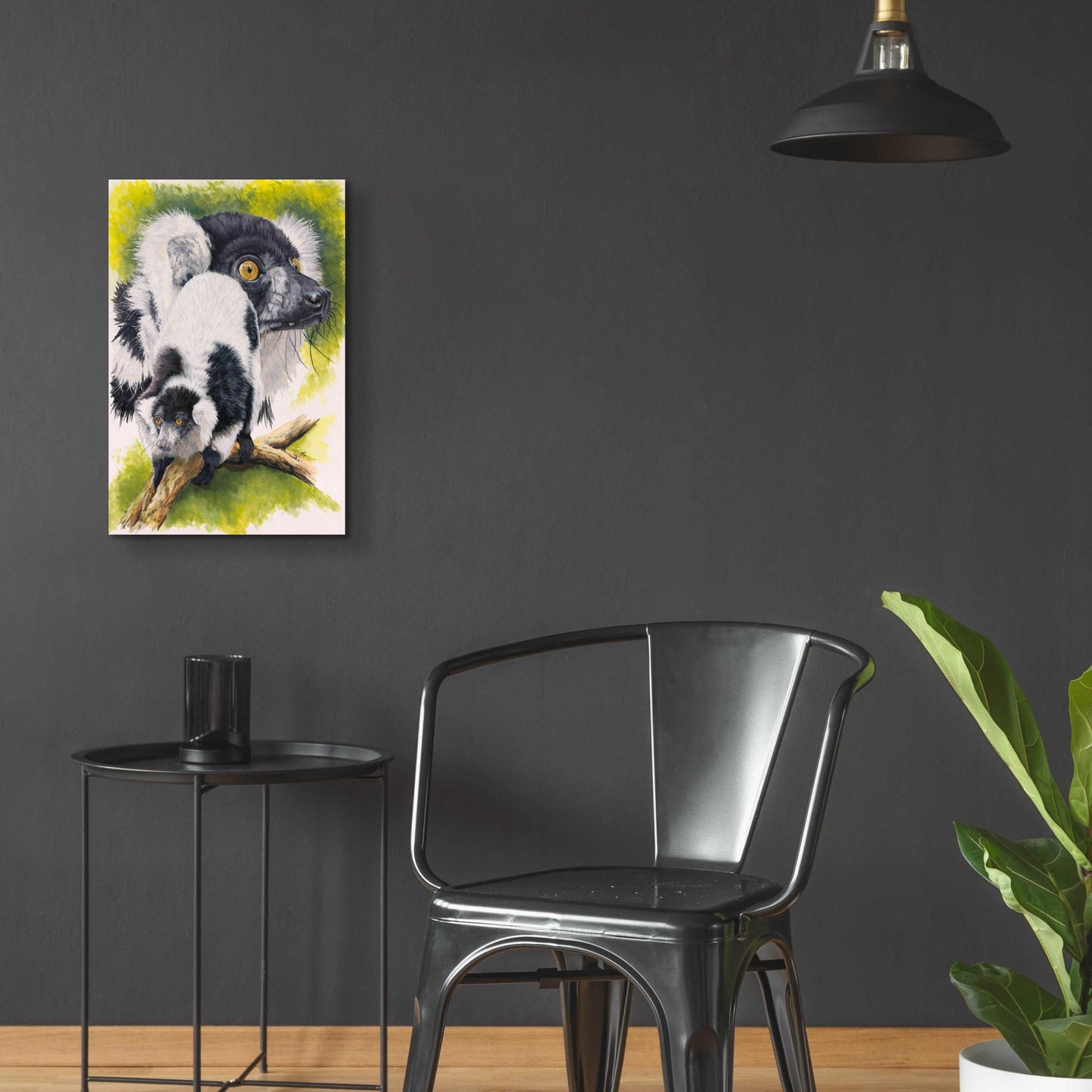 Epic Art 'Black & White Lemur' by Barbara Keith, Acrylic Glass Wall Art,16x24