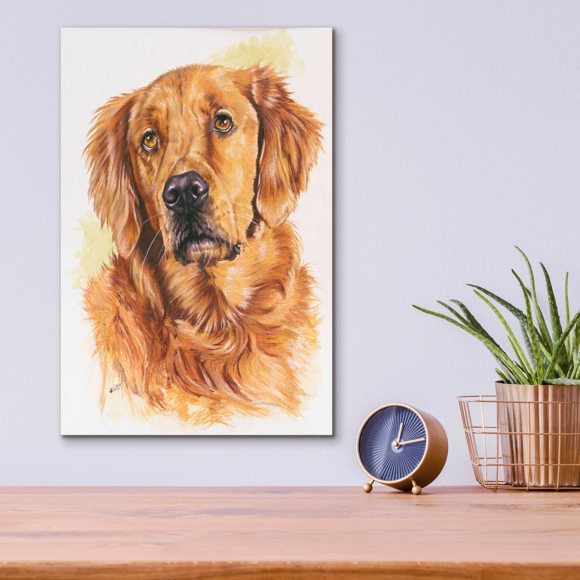 Epic Art 'Golden Retriever 2' by Barbara Keith, Acrylic Glass Wall Art,12x16