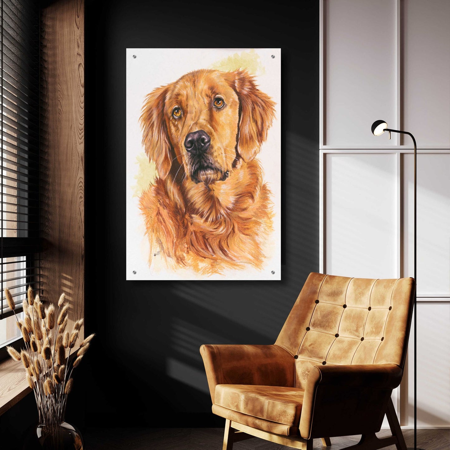 Epic Art 'Golden Retriever 2' by Barbara Keith, Acrylic Glass Wall Art,24x36