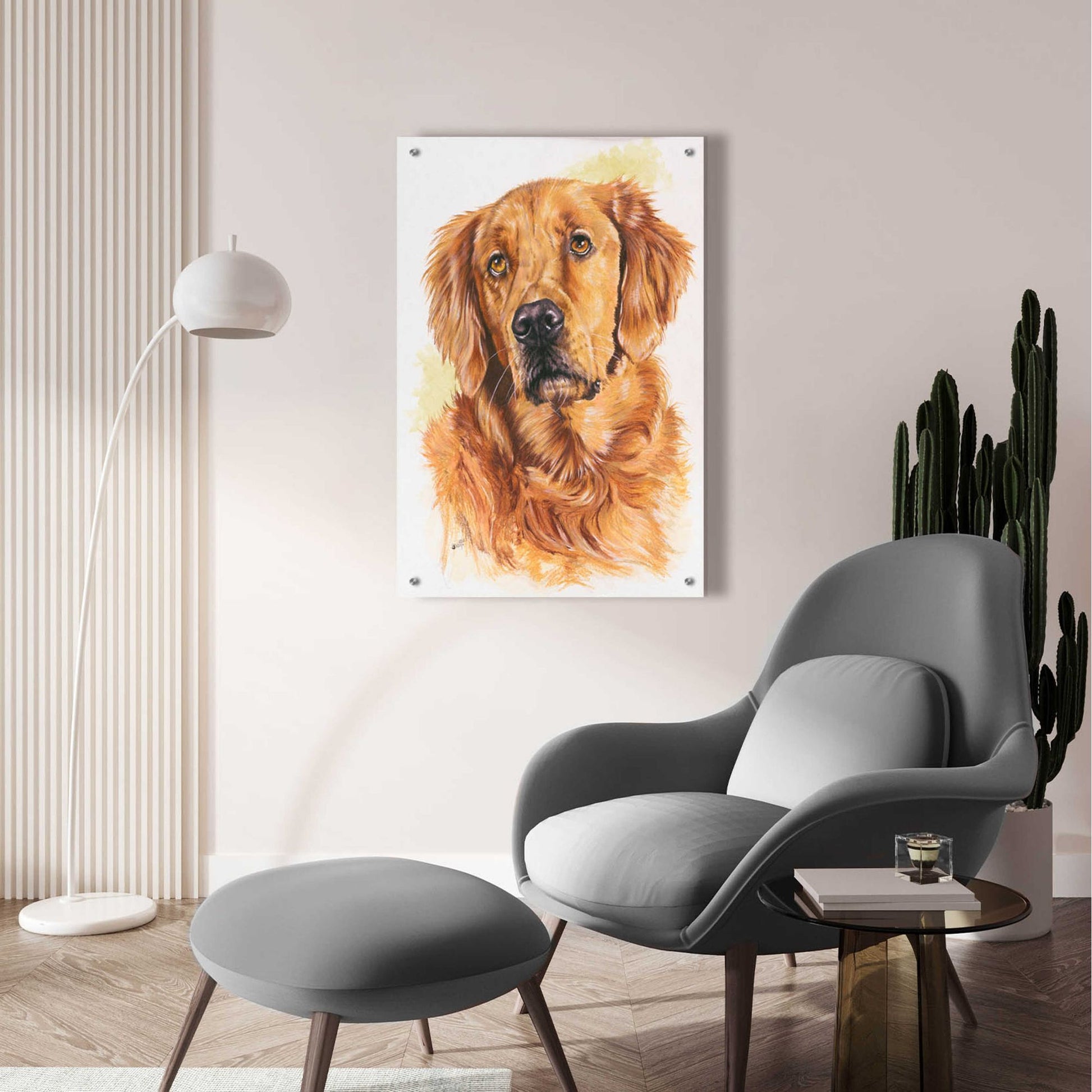 Epic Art 'Golden Retriever 2' by Barbara Keith, Acrylic Glass Wall Art,24x36