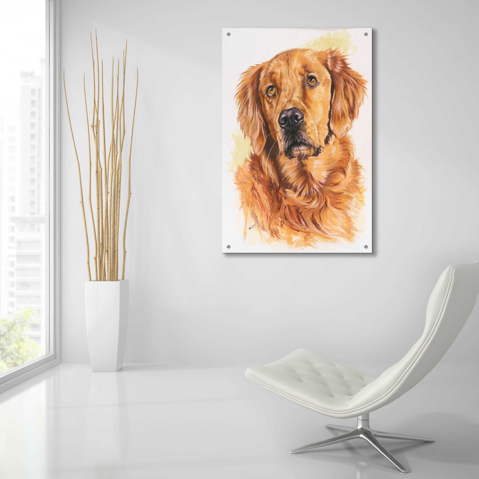 Epic Art 'Golden Retriever 2' by Barbara Keith, Acrylic Glass Wall Art,24x36