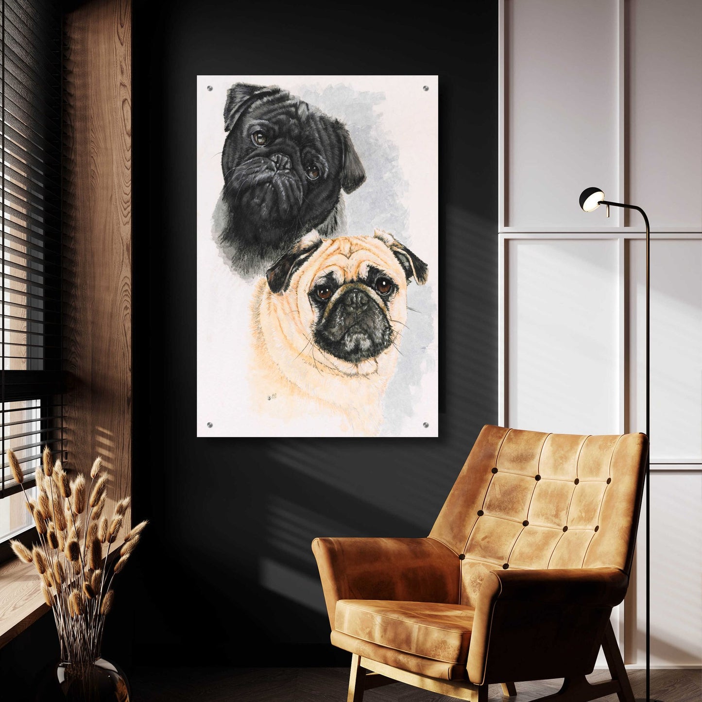 Epic Art 'Pugs' by Barbara Keith, Acrylic Glass Wall Art,24x36