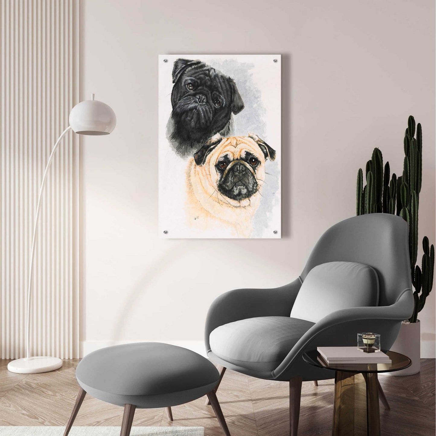 Epic Art 'Pugs' by Barbara Keith, Acrylic Glass Wall Art,24x36