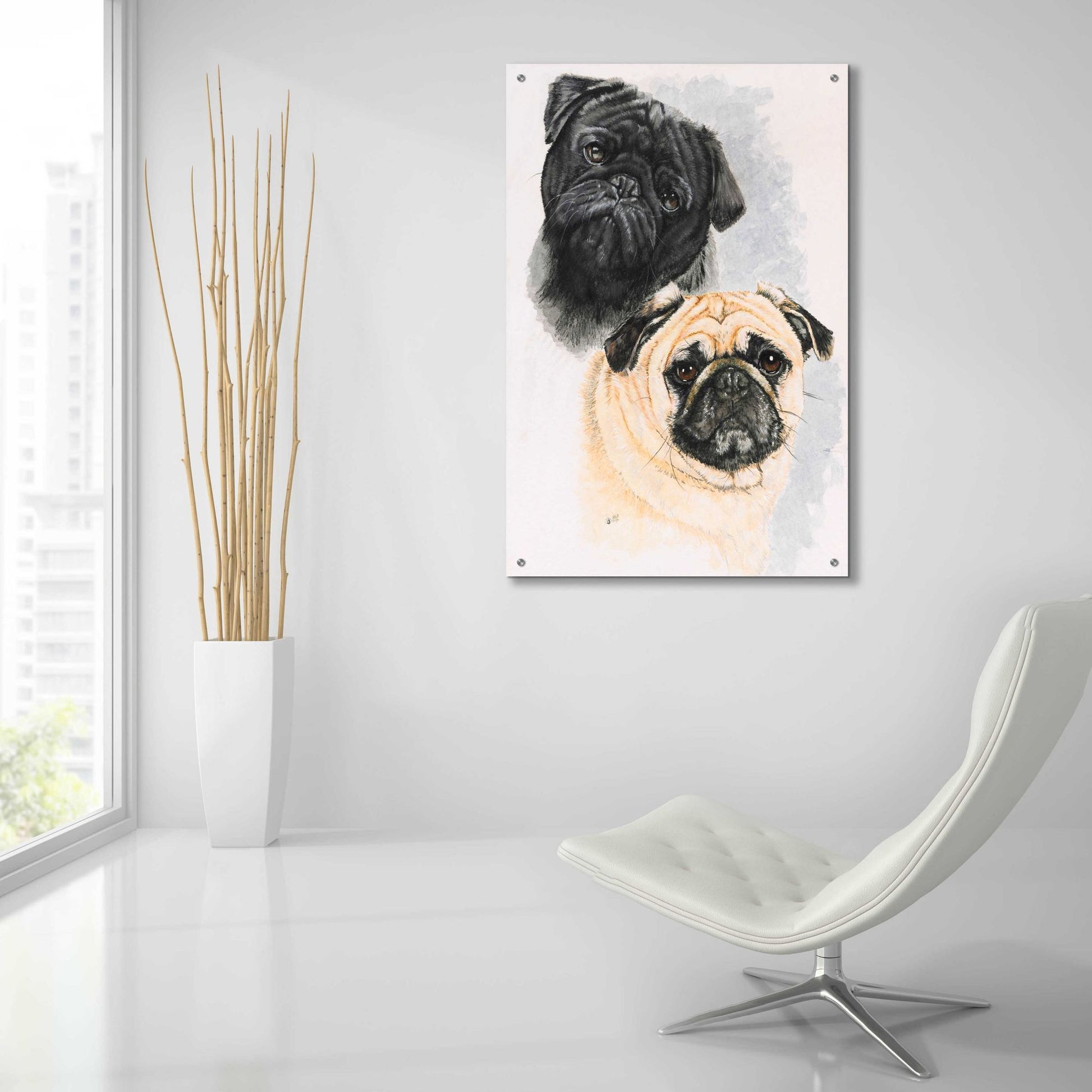 Epic Art 'Pugs' by Barbara Keith, Acrylic Glass Wall Art,24x36