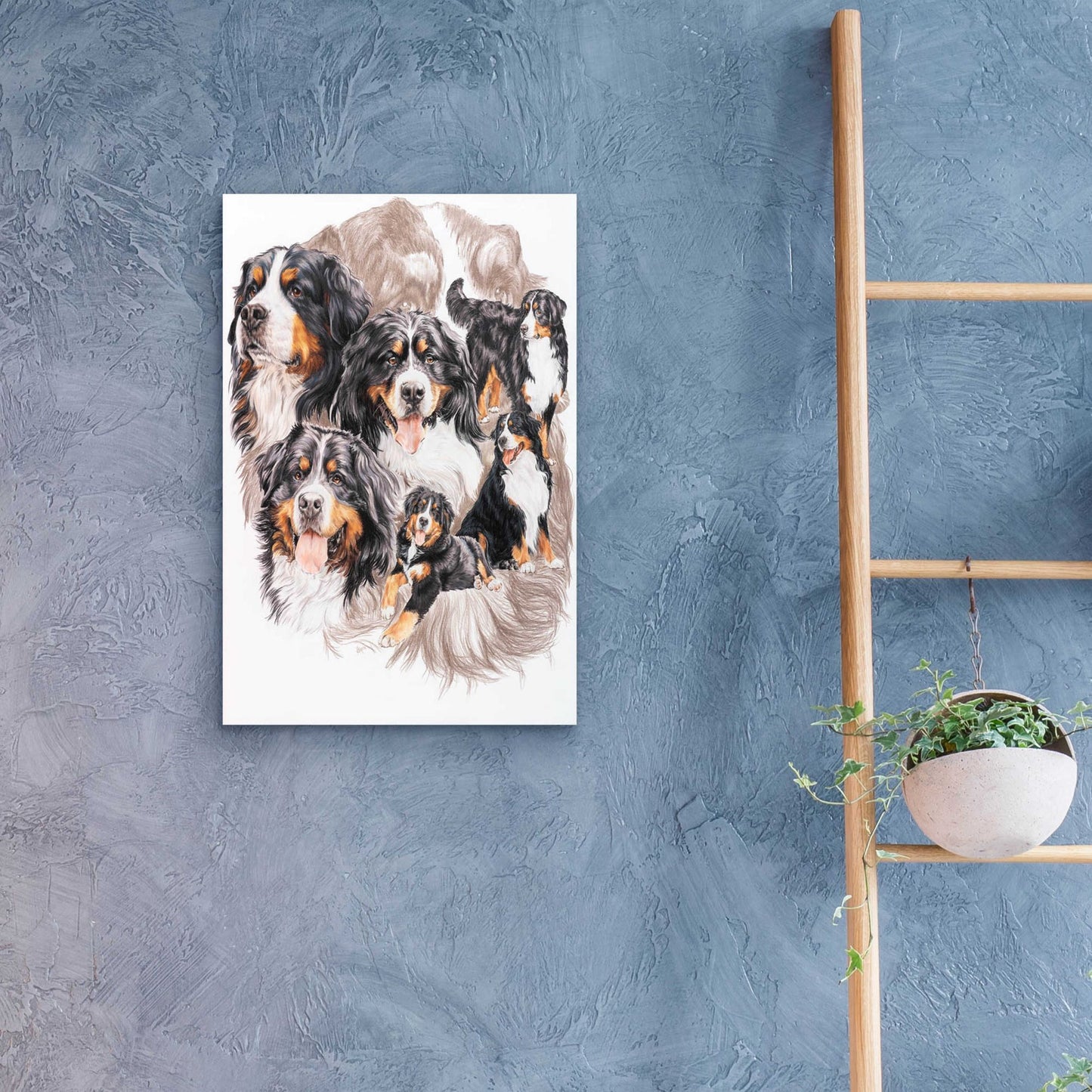 Epic Art 'Bernese Mountain Dog with Ghost' by Barbara Keith, Acrylic Glass Wall Art,16x24