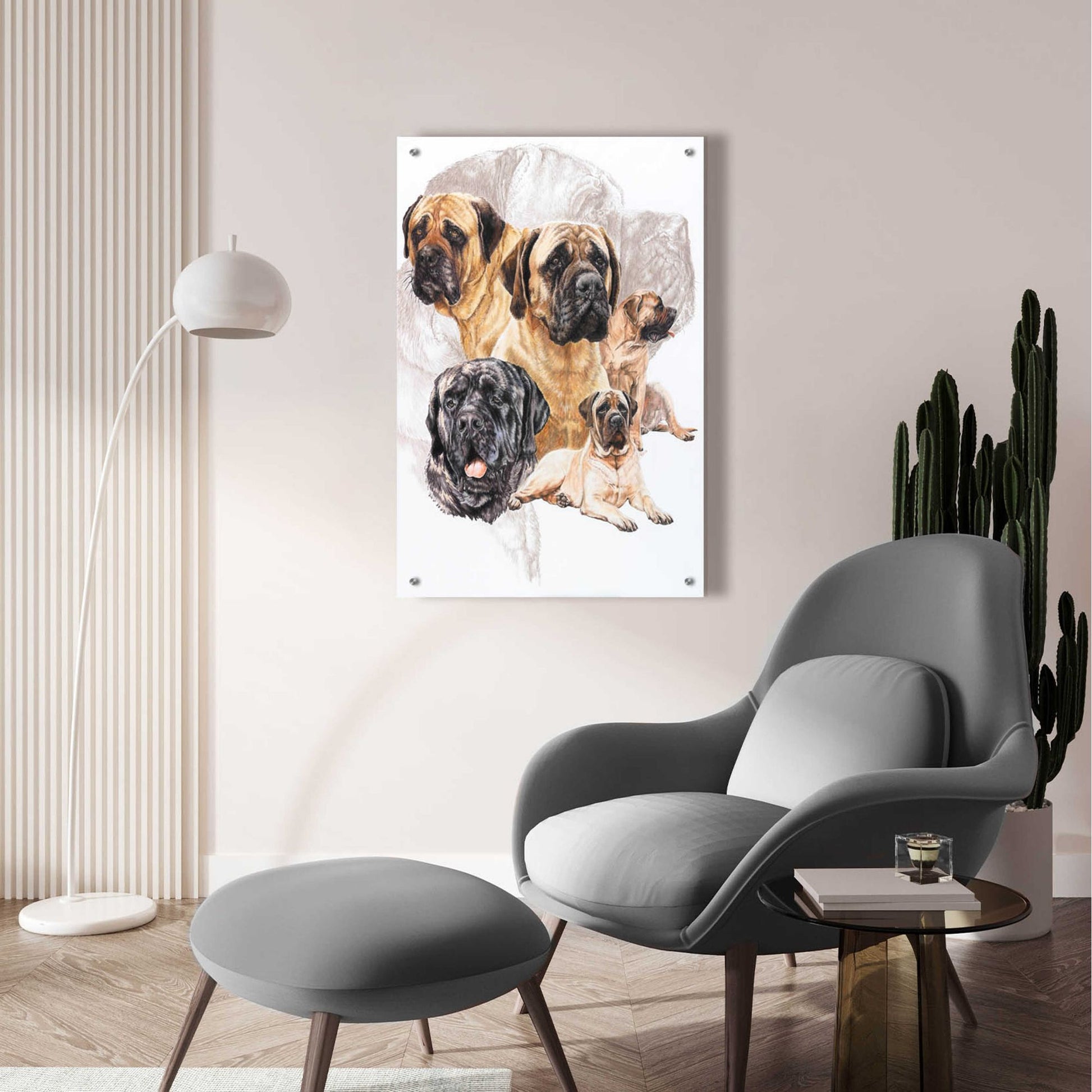 Epic Art 'Bull Mastiff with Ghost' by Barbara Keith, Acrylic Glass Wall Art,24x36