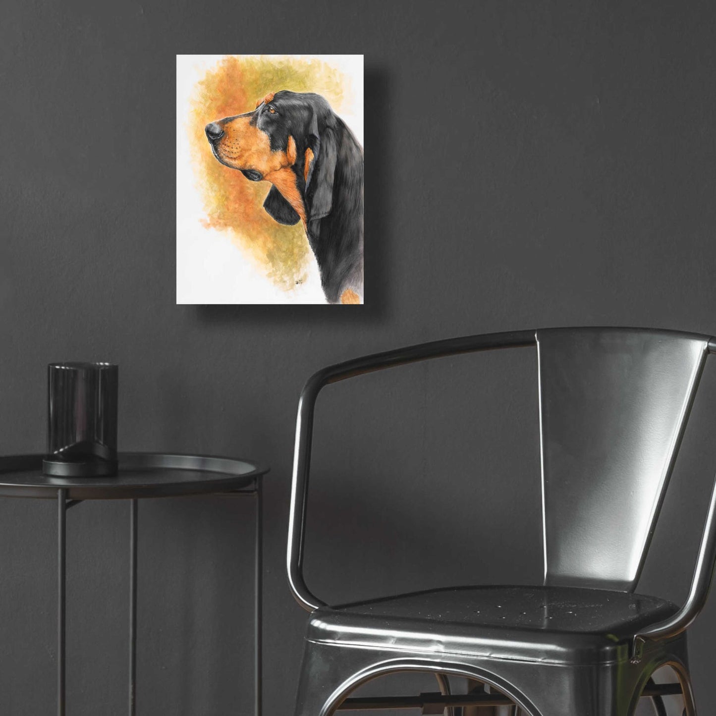 Epic Art 'Black and Tan CoonHound' by Barbara Keith, Acrylic Glass Wall Art,12x16