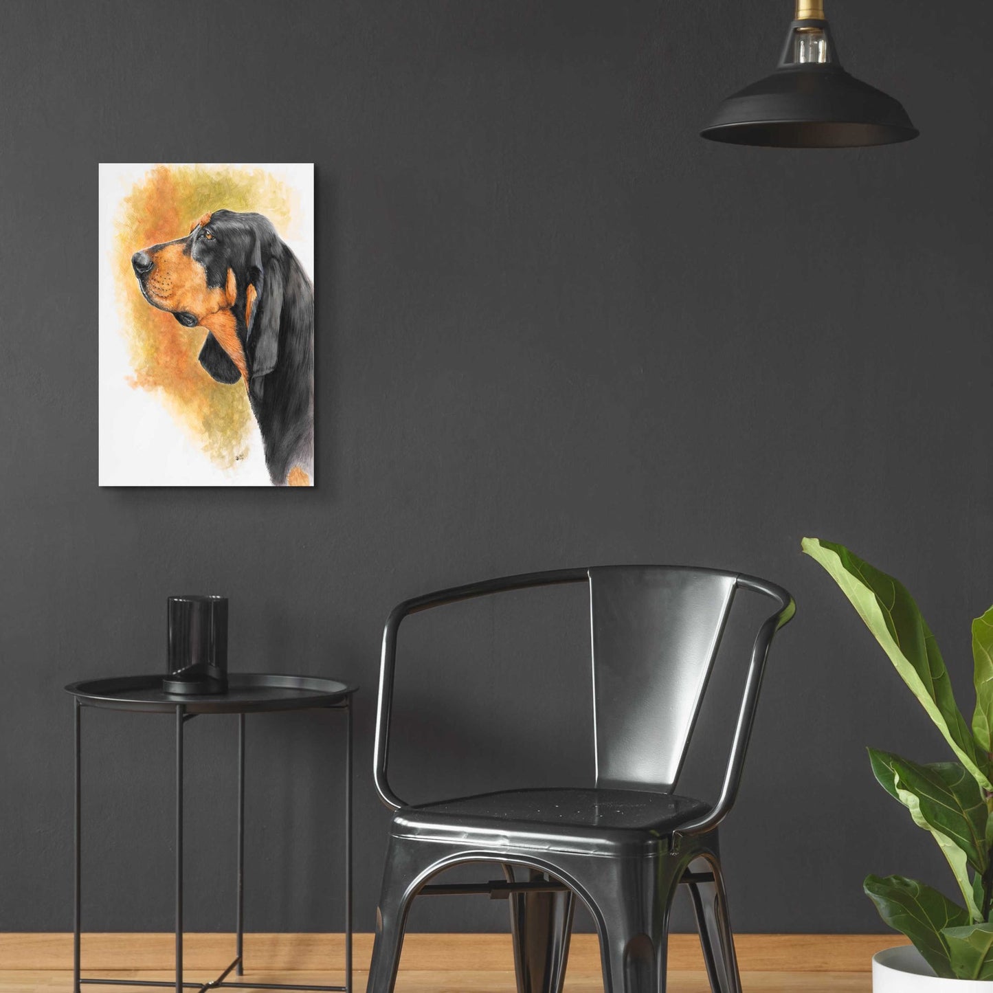 Epic Art 'Black and Tan CoonHound' by Barbara Keith, Acrylic Glass Wall Art,16x24