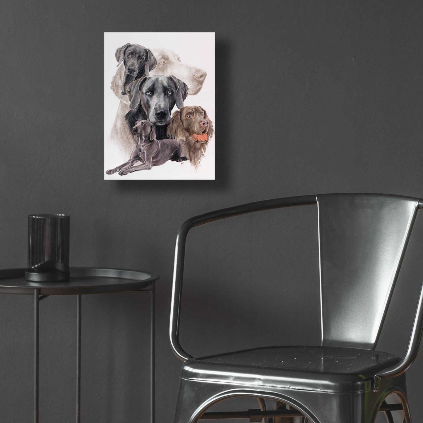 Epic Art 'Weimaraner and Ghost' by Barbara Keith, Acrylic Glass Wall Art,12x16