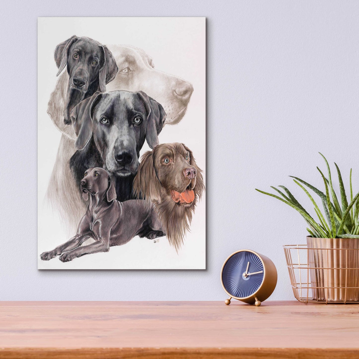 Epic Art 'Weimaraner and Ghost' by Barbara Keith, Acrylic Glass Wall Art,12x16