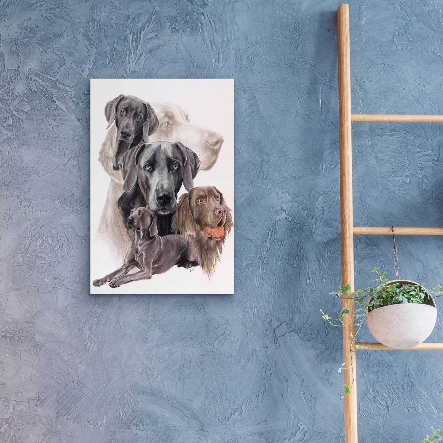 Epic Art 'Weimaraner and Ghost' by Barbara Keith, Acrylic Glass Wall Art,16x24