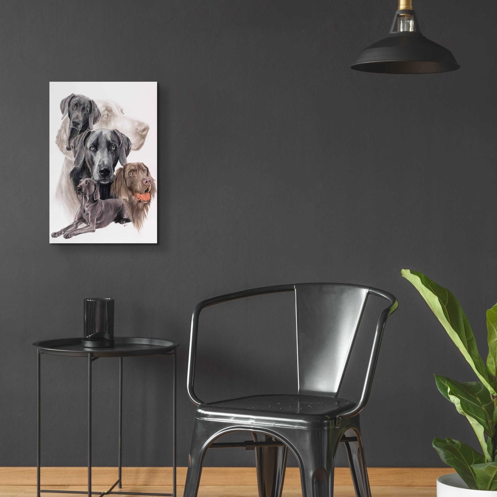 Epic Art 'Weimaraner and Ghost' by Barbara Keith, Acrylic Glass Wall Art,16x24