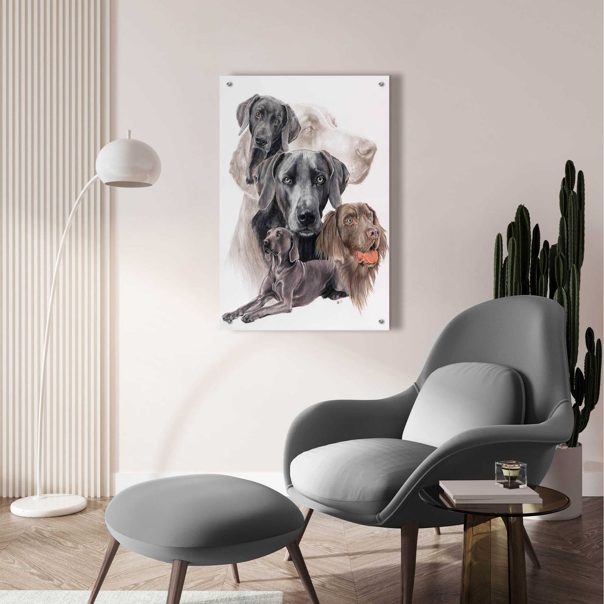 Epic Art 'Weimaraner and Ghost' by Barbara Keith, Acrylic Glass Wall Art,24x36