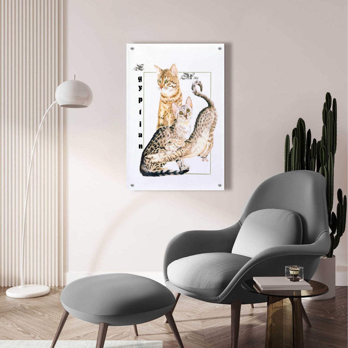 Epic Art 'Egyptian Mau' by Barbara Keith, Acrylic Glass Wall Art,24x36