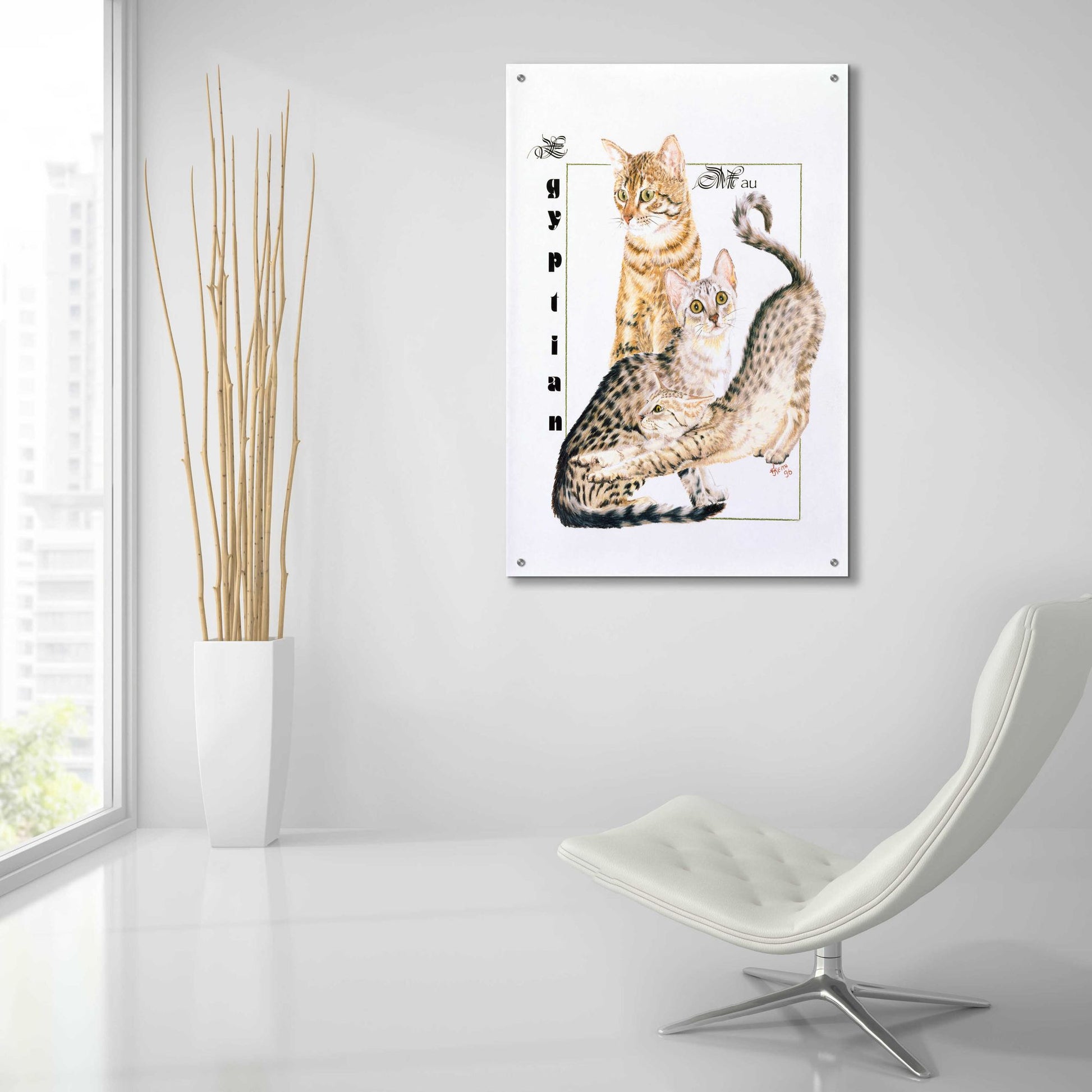 Epic Art 'Egyptian Mau' by Barbara Keith, Acrylic Glass Wall Art,24x36