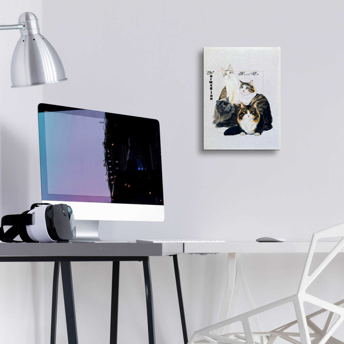 Norwegin Forest Cat by Barbara Keith - 12x16 acrylic wall art in a room