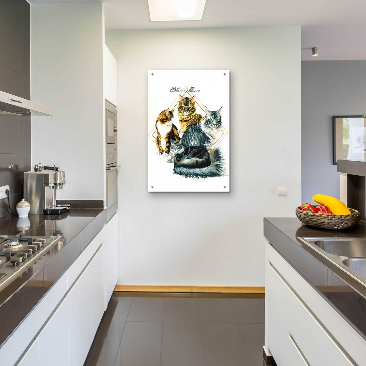 Maine Coon by Barbara Keith - 24x36 acrylic wall art in a room