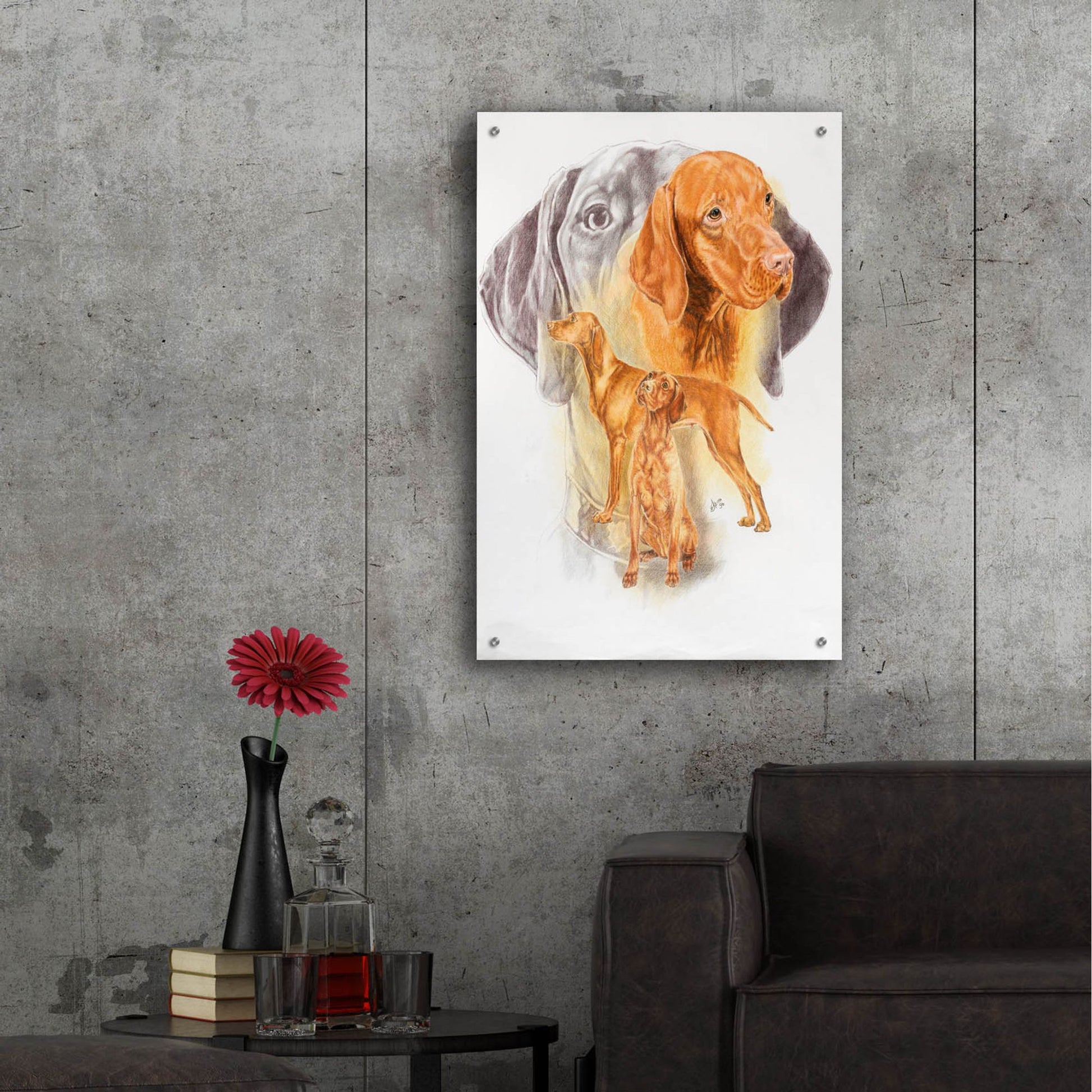 Epic Art 'Hungarian Vizsla' by Barbara Keith, Acrylic Glass Wall Art,24x36