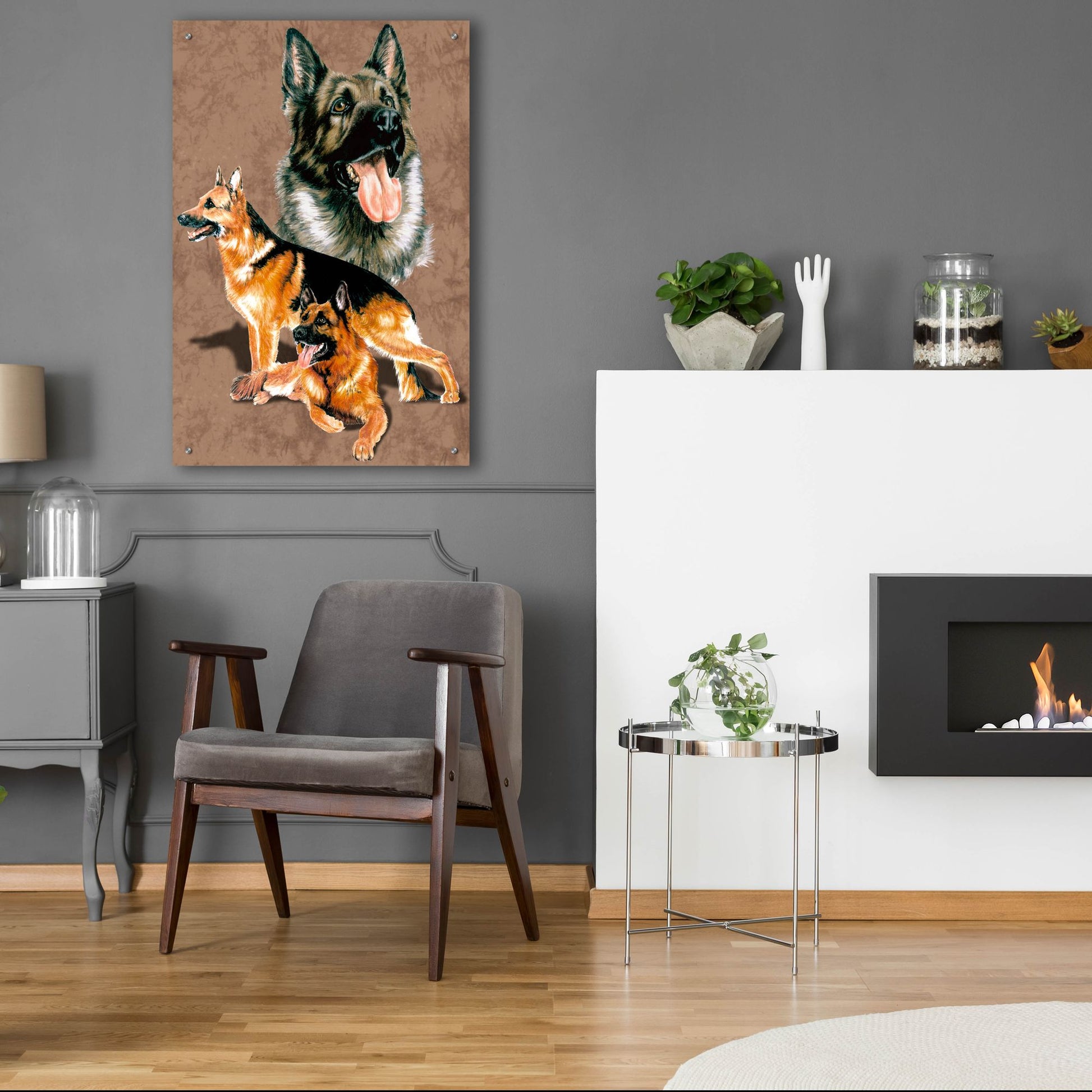 Epic Art 'German Shepherd' by Barbara Keith, Acrylic Glass Wall Art,24x36