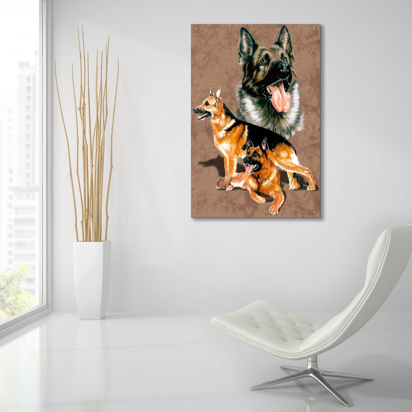 Epic Art 'German Shepherd' by Barbara Keith, Acrylic Glass Wall Art,24x36