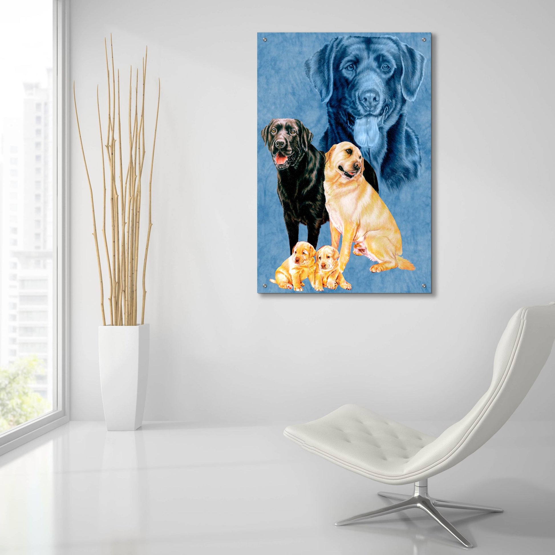 Epic Art 'Labrador Retrievers' by Barbara Keith, Acrylic Glass Wall Art,24x36