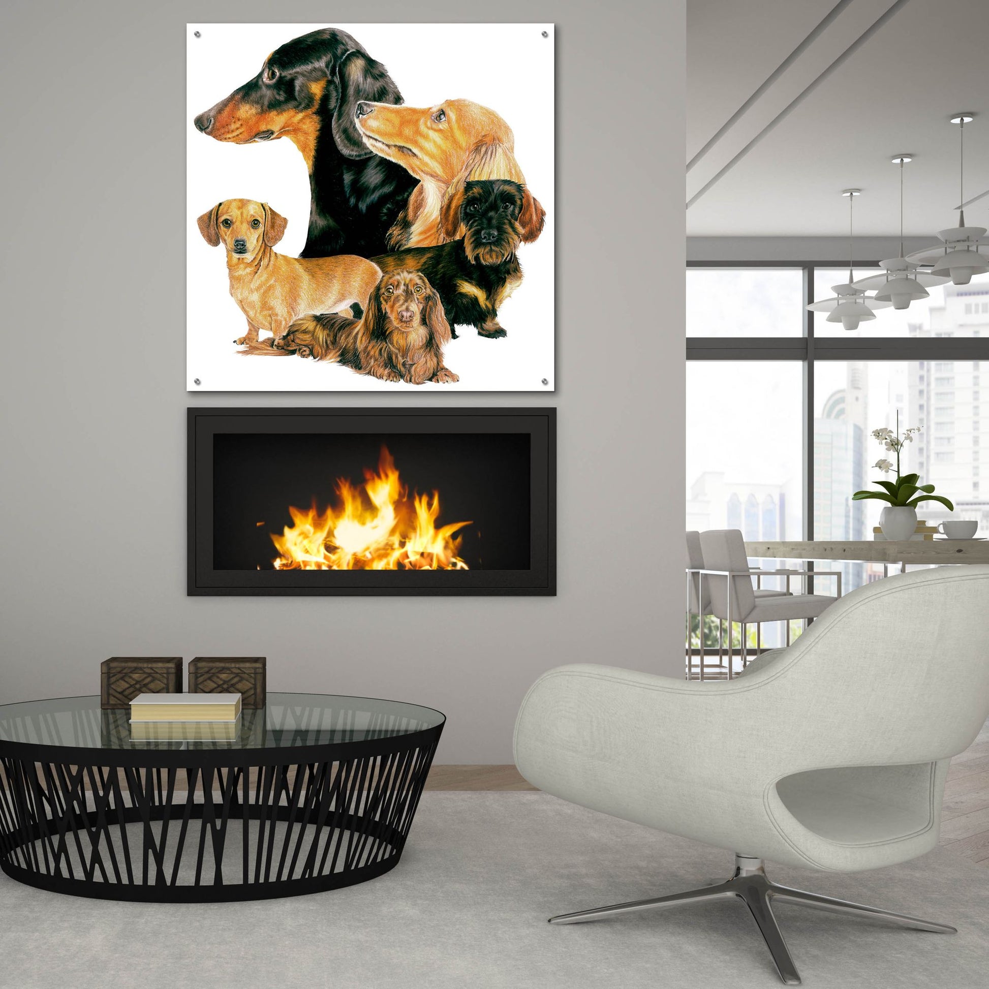 Epic Art 'Dachshund 2' by Barbara Keith, Acrylic Glass Wall Art,36x36