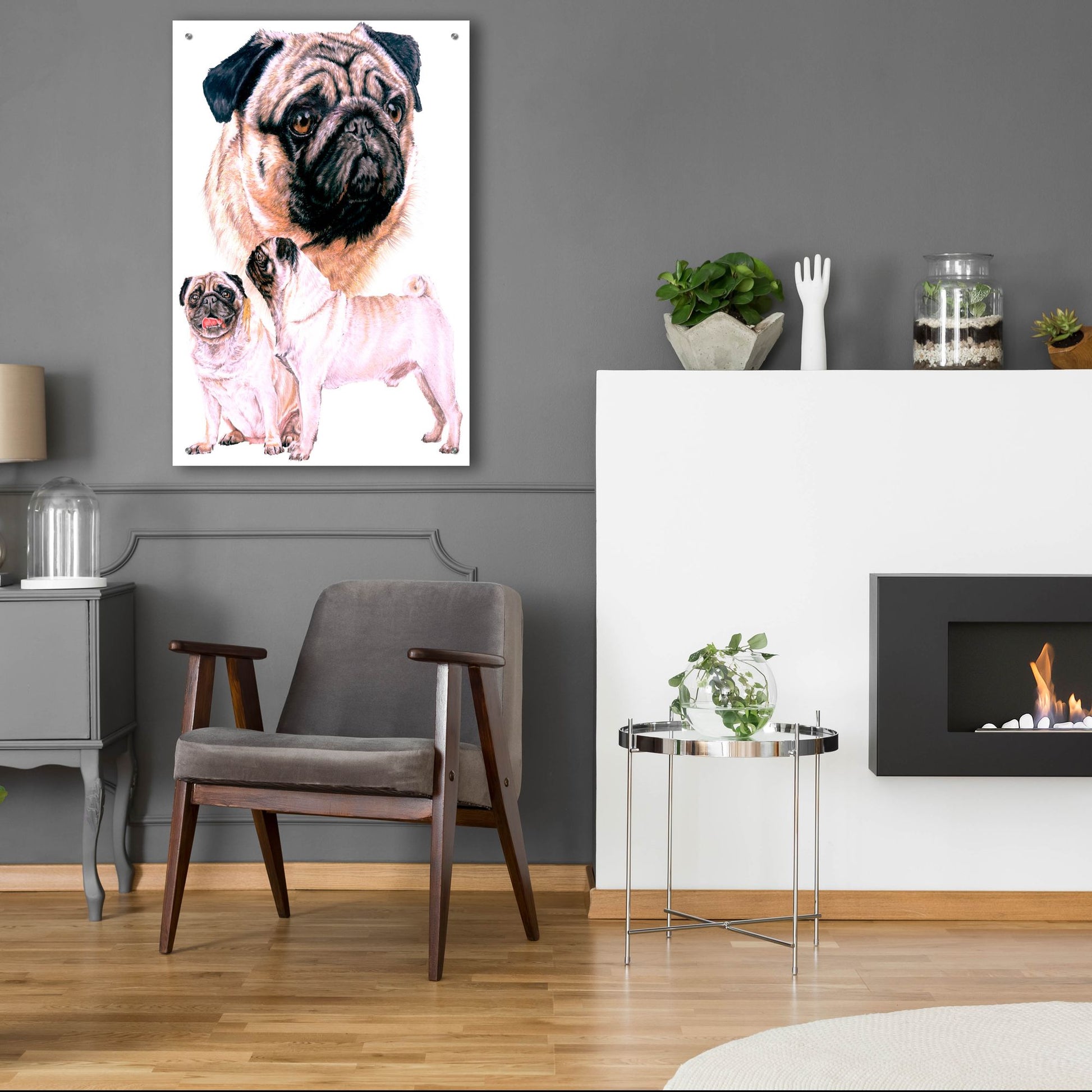 Epic Art 'Pug' by Barbara Keith, Acrylic Glass Wall Art,24x36