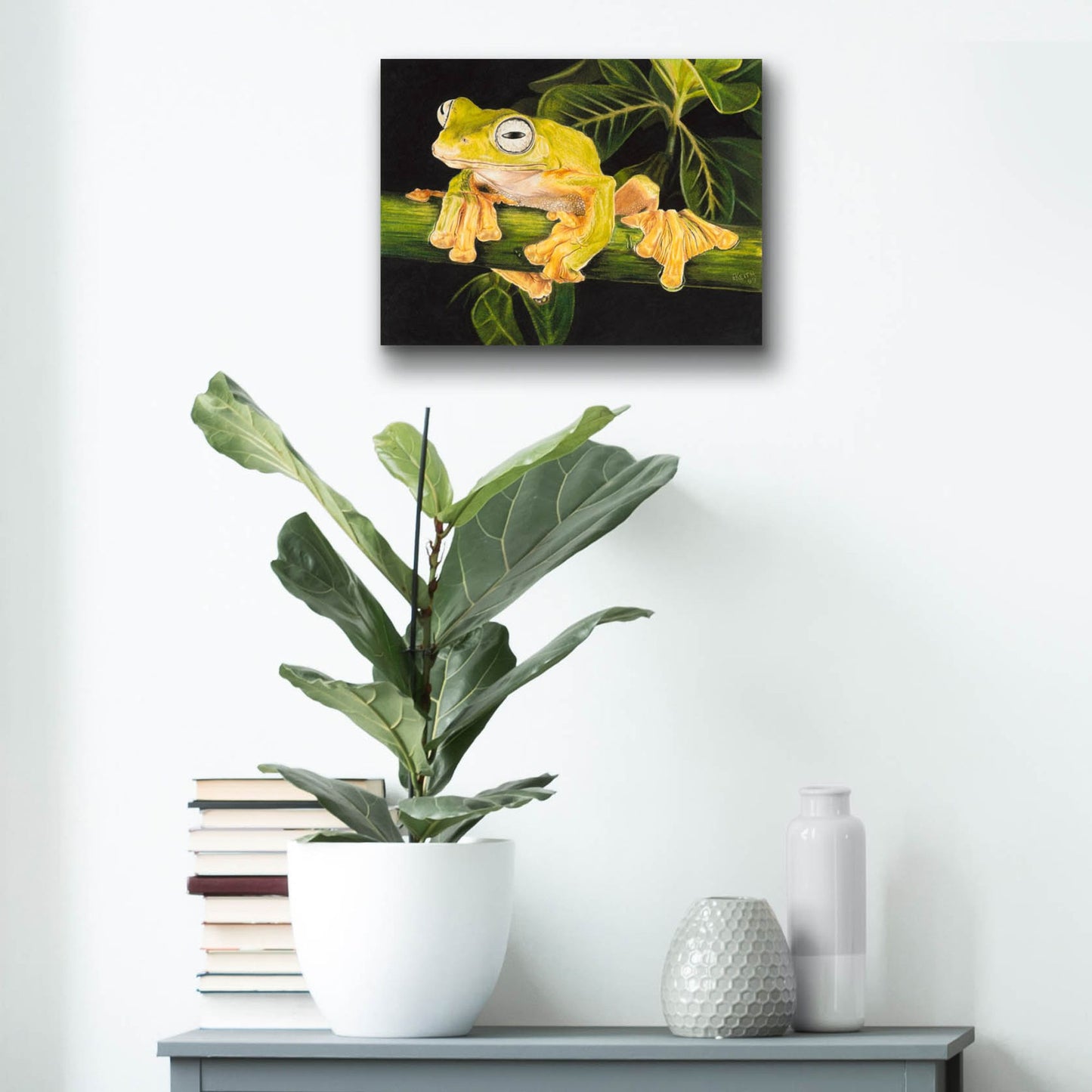 Epic Art 'Musky Flying Frog' by Barbara Keith, Acrylic Glass Wall Art,16x12