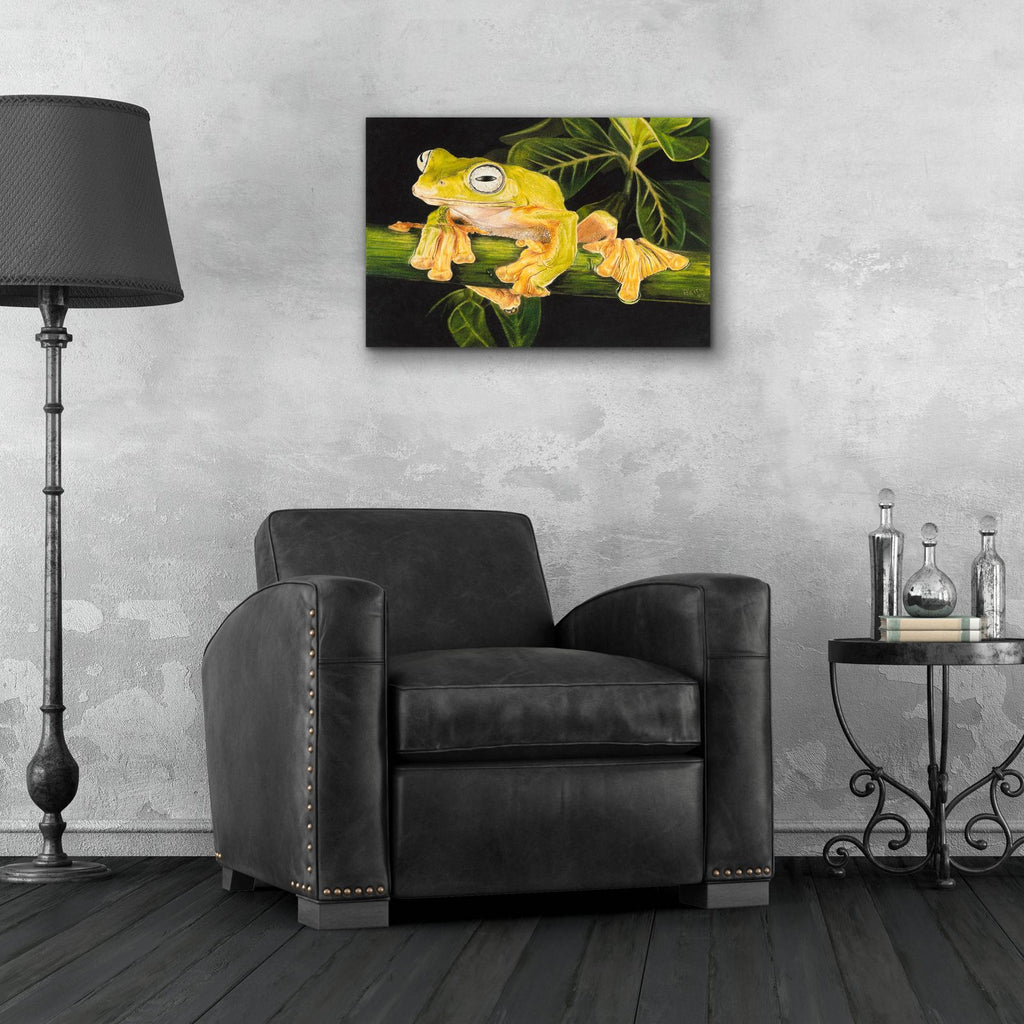 Musky Flying Frog by Barbara Keith - 24x16 acrylic wall art in a room