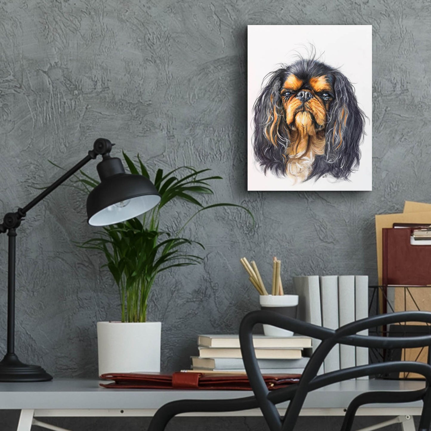 Epic Art 'King Charles Spaniel' by Barbara Keith, Acrylic Glass Wall Art,12x16