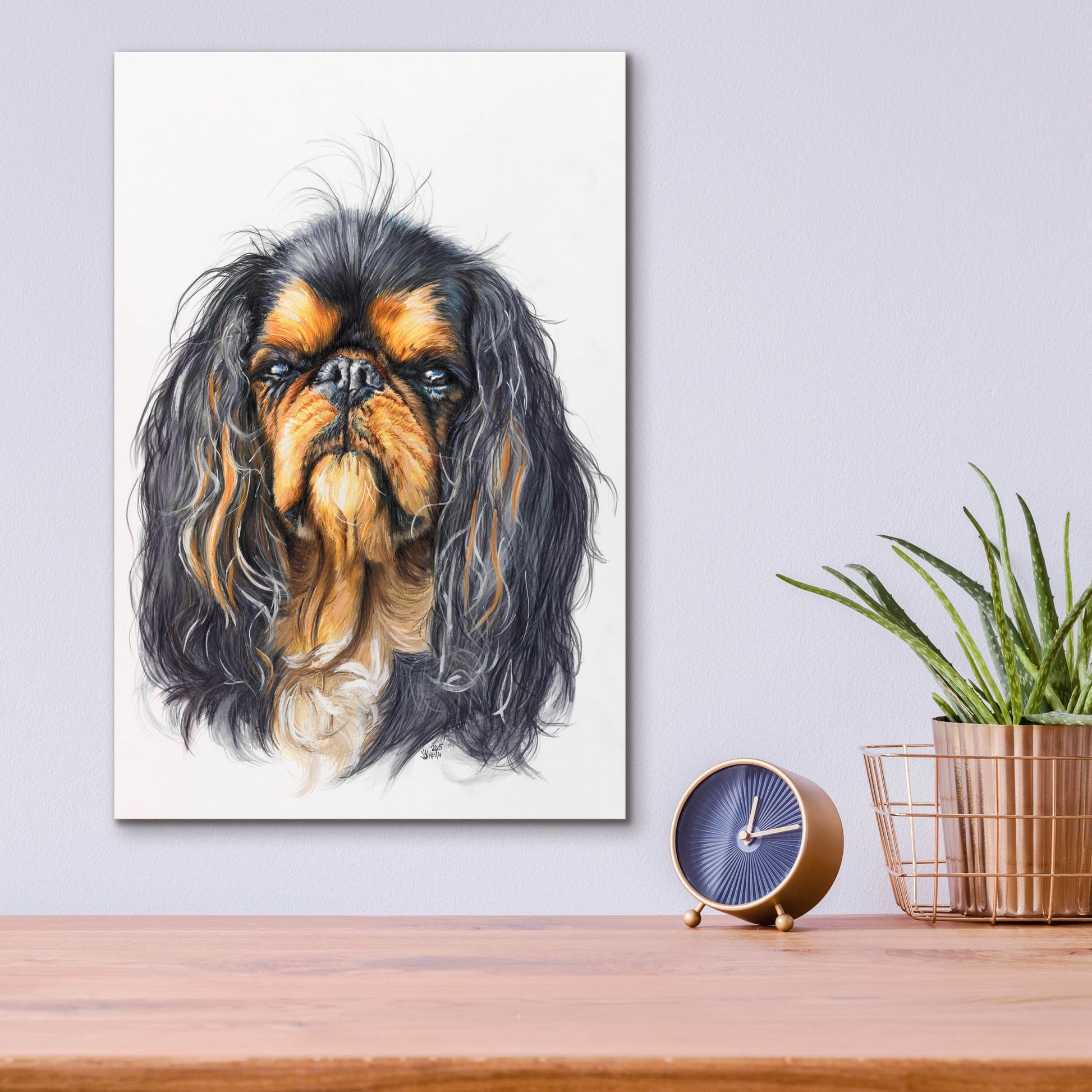 Epic Art 'King Charles Spaniel' by Barbara Keith, Acrylic Glass Wall Art,12x16