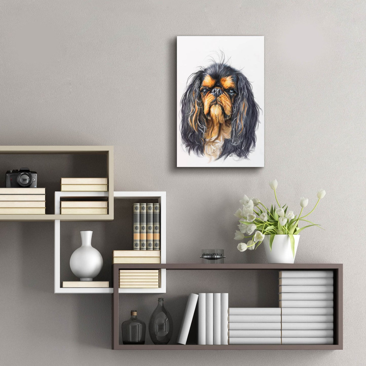 Epic Art 'King Charles Spaniel' by Barbara Keith, Acrylic Glass Wall Art,16x24