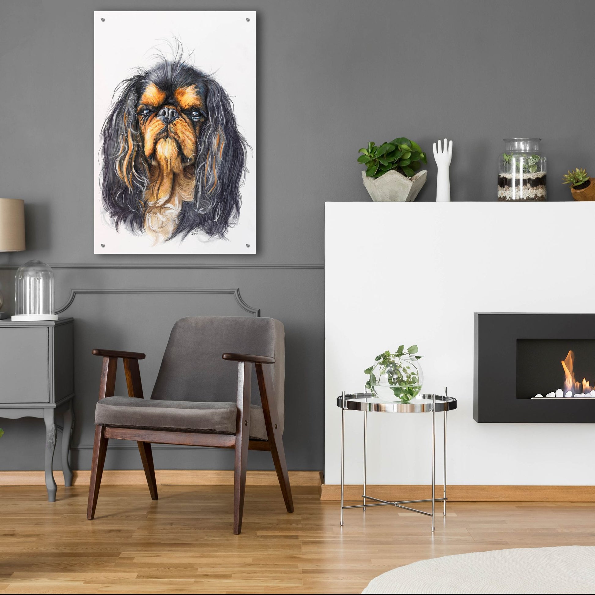 Epic Art 'King Charles Spaniel' by Barbara Keith, Acrylic Glass Wall Art,24x36