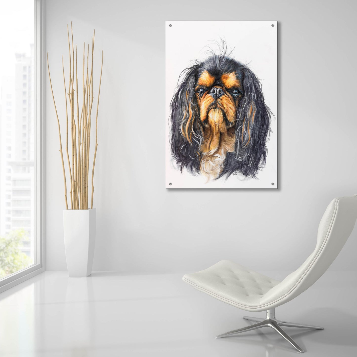 Epic Art 'King Charles Spaniel' by Barbara Keith, Acrylic Glass Wall Art,24x36