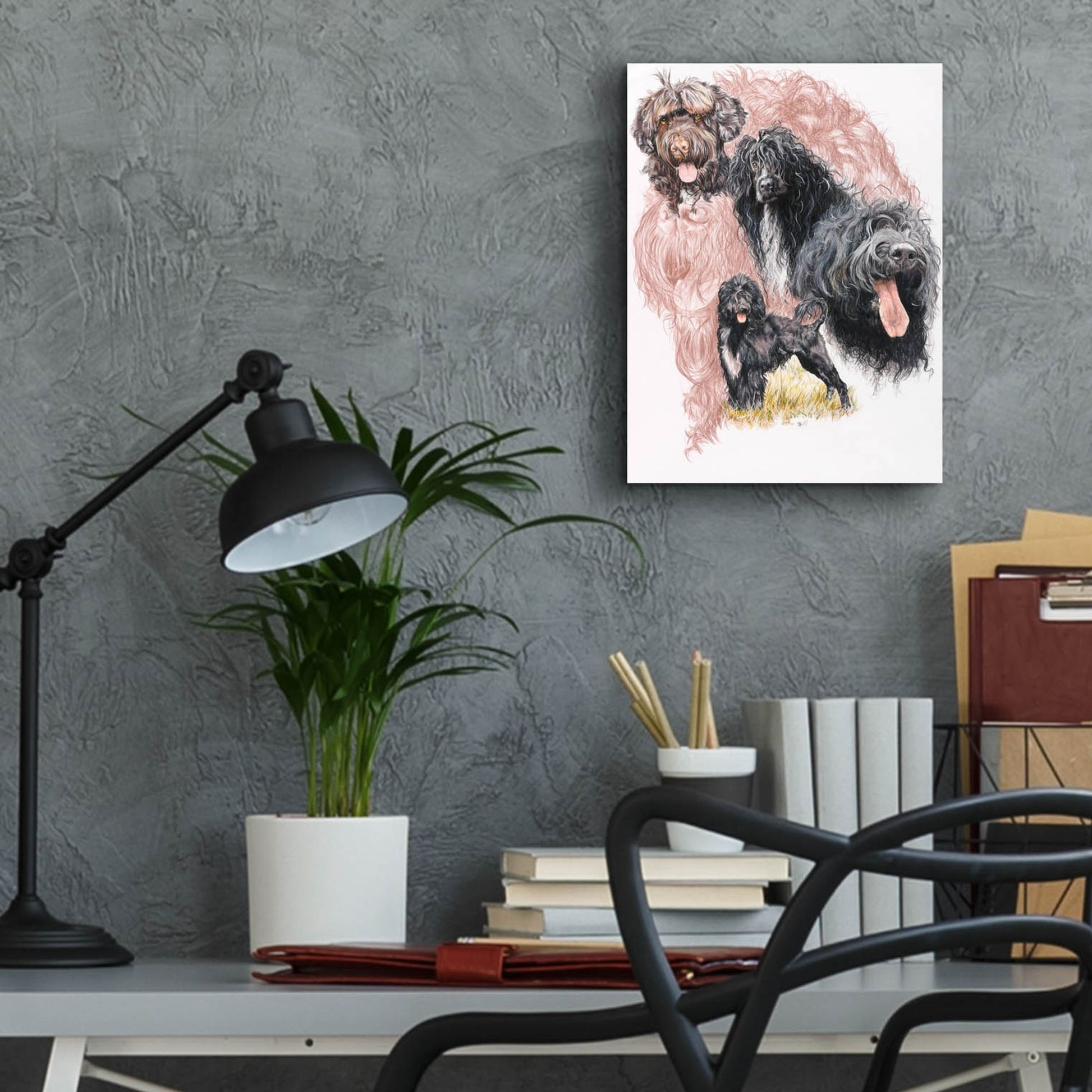 Epic Art 'Portuguese Water Dog' by Barbara Keith, Acrylic Glass Wall Art,12x16