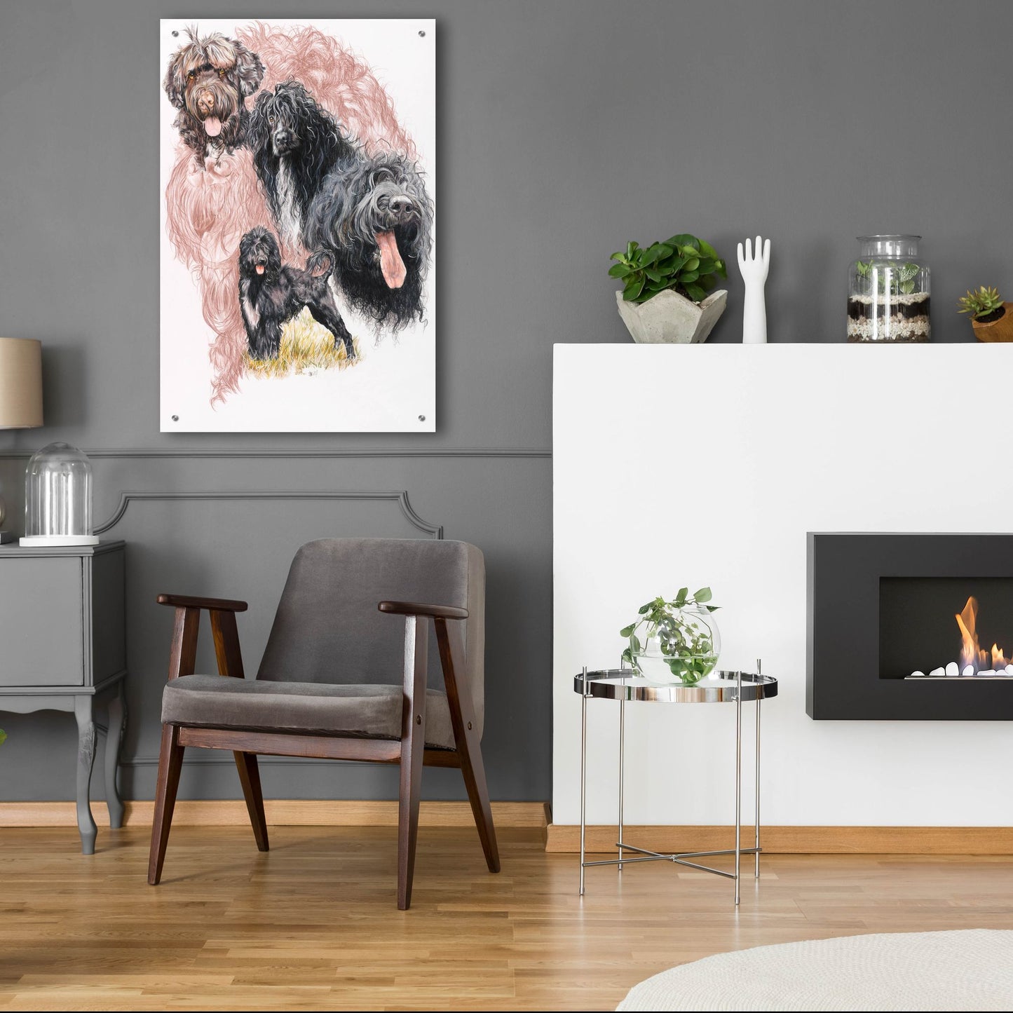 Epic Art 'Portuguese Water Dog' by Barbara Keith, Acrylic Glass Wall Art,24x36