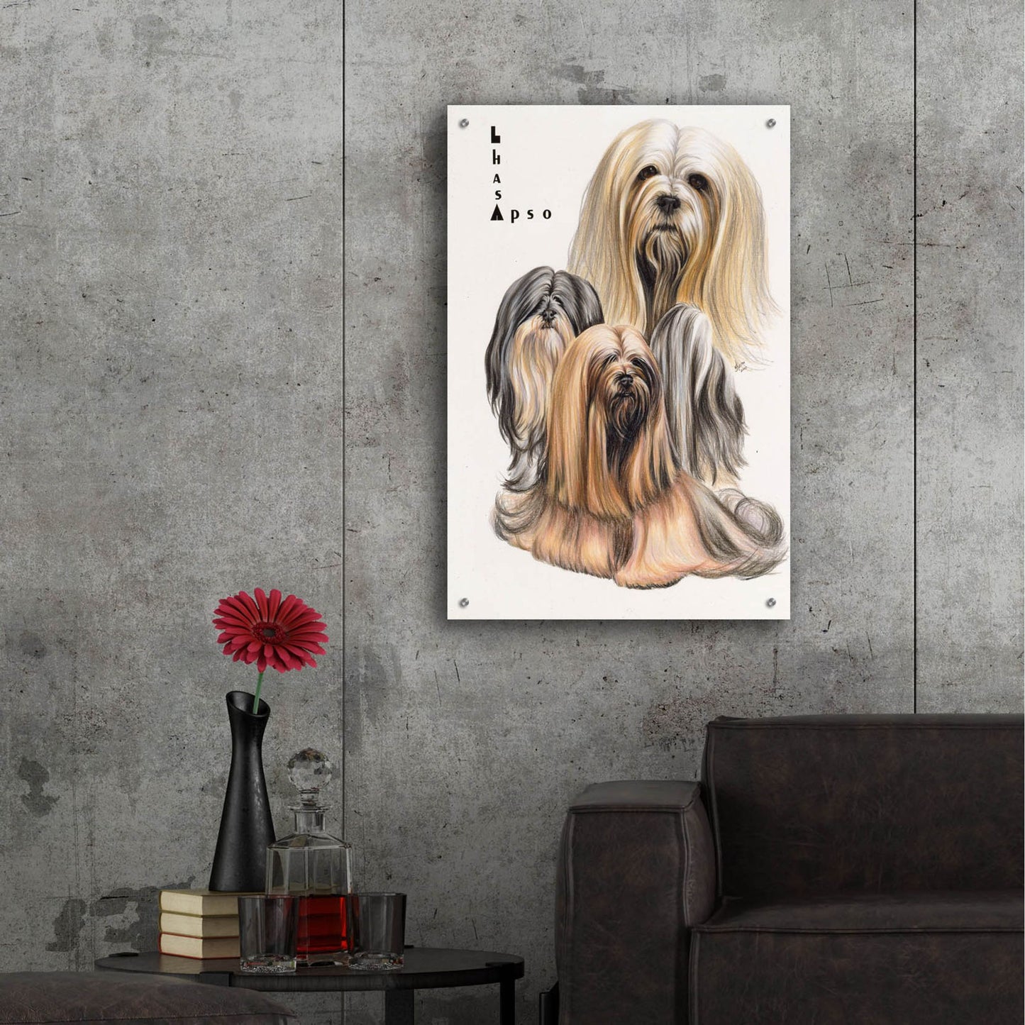 Epic Art 'Lhasa Apso' by Barbara Keith, Acrylic Glass Wall Art,24x36