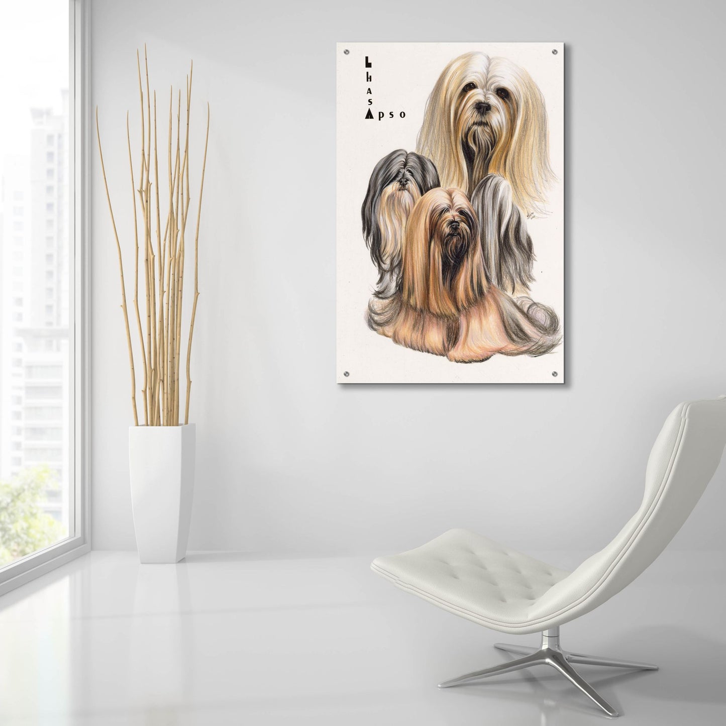 Epic Art 'Lhasa Apso' by Barbara Keith, Acrylic Glass Wall Art,24x36