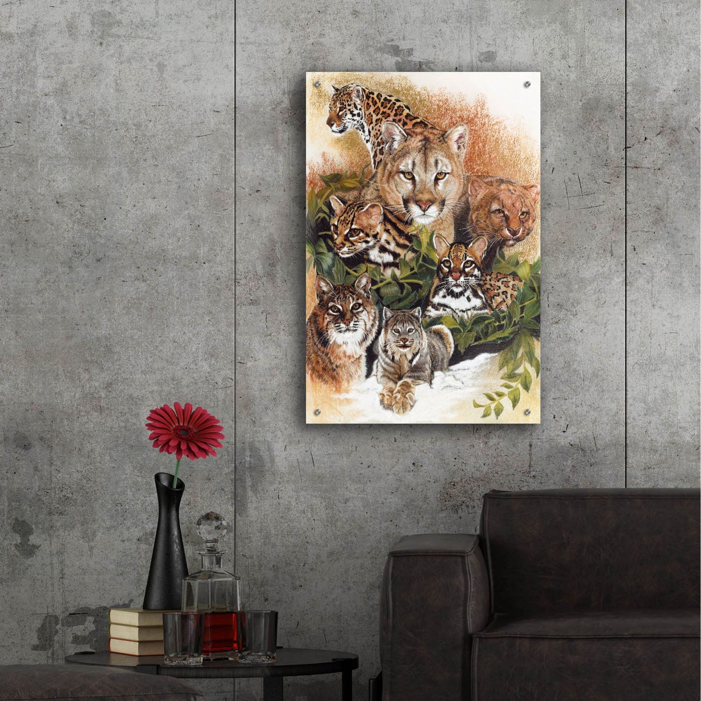 Epic Art 'Feline Rhapsody' by Barbara Keith, Acrylic Glass Wall Art,24x36