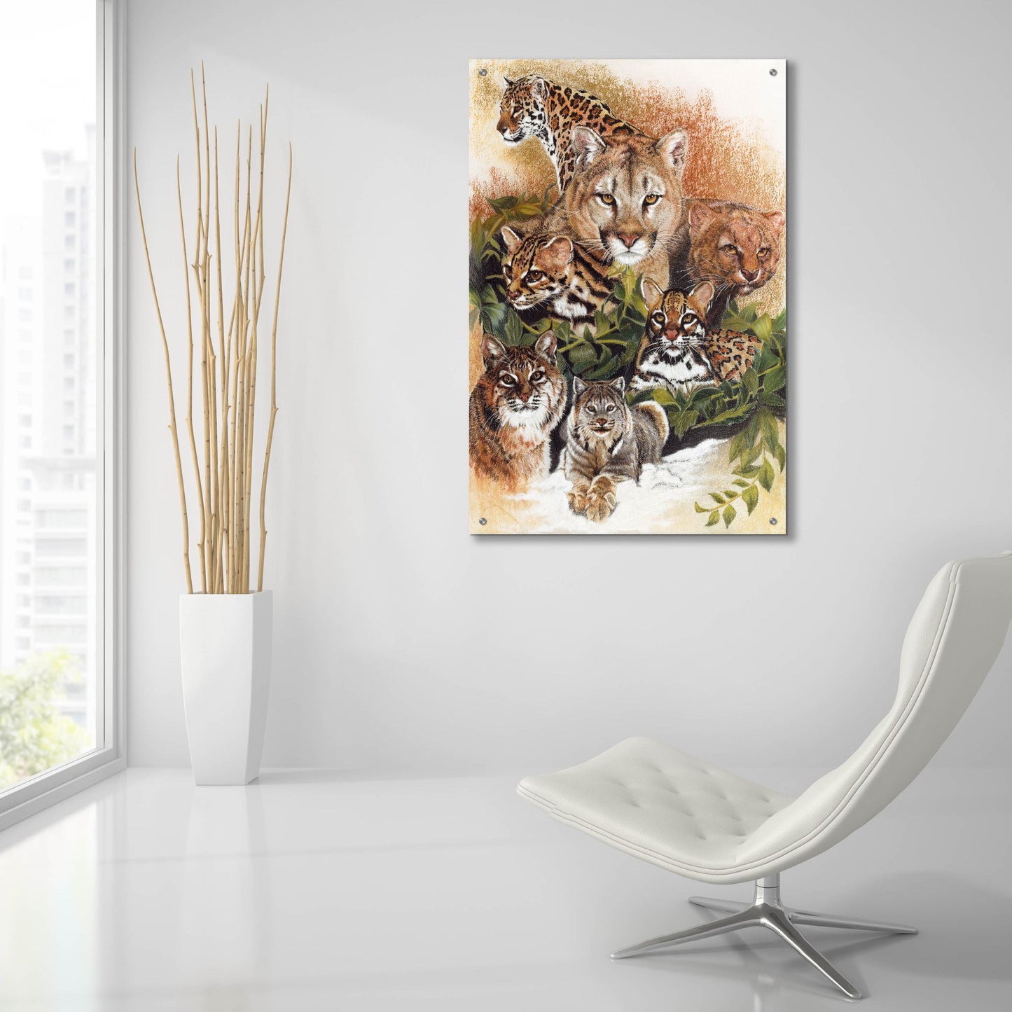 Epic Art 'Feline Rhapsody' by Barbara Keith, Acrylic Glass Wall Art,24x36