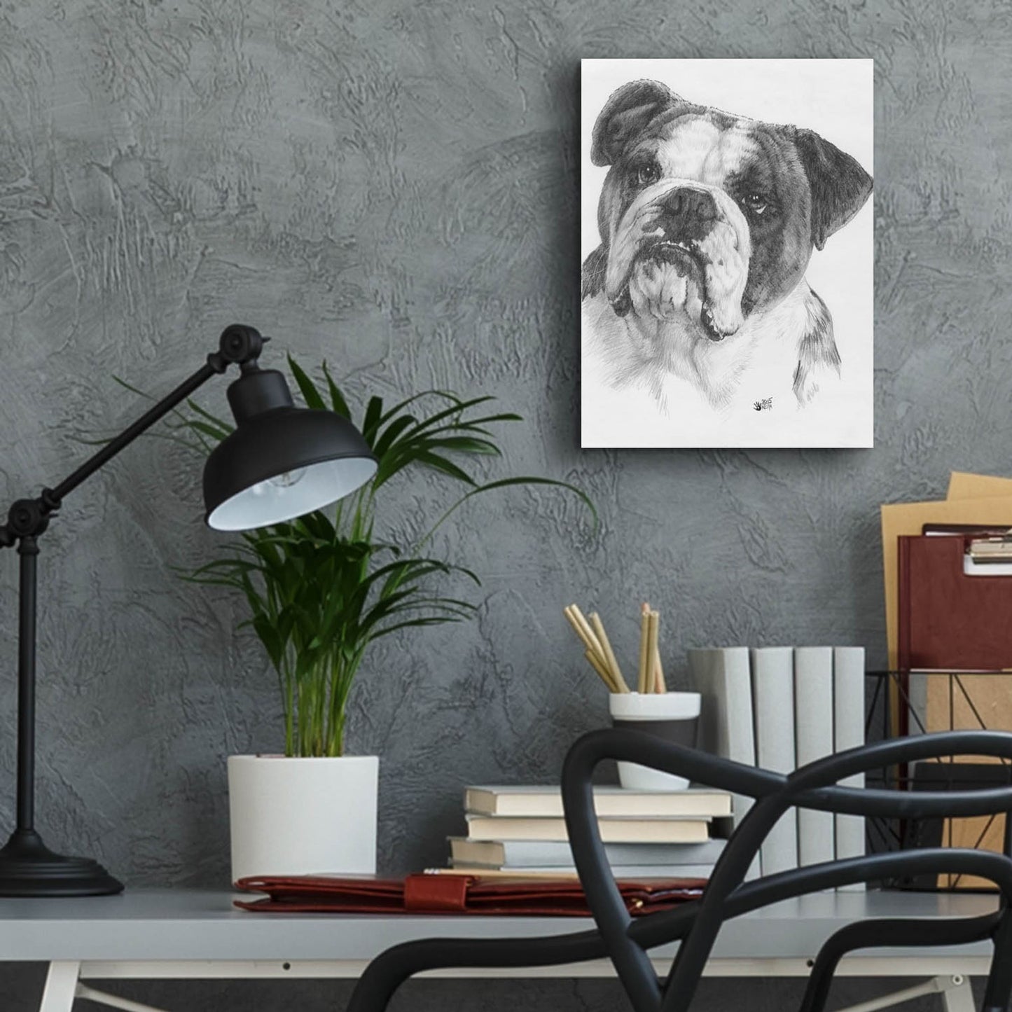 Epic Art 'American Bulldog' by Barbara Keith, Acrylic Glass Wall Art,12x16