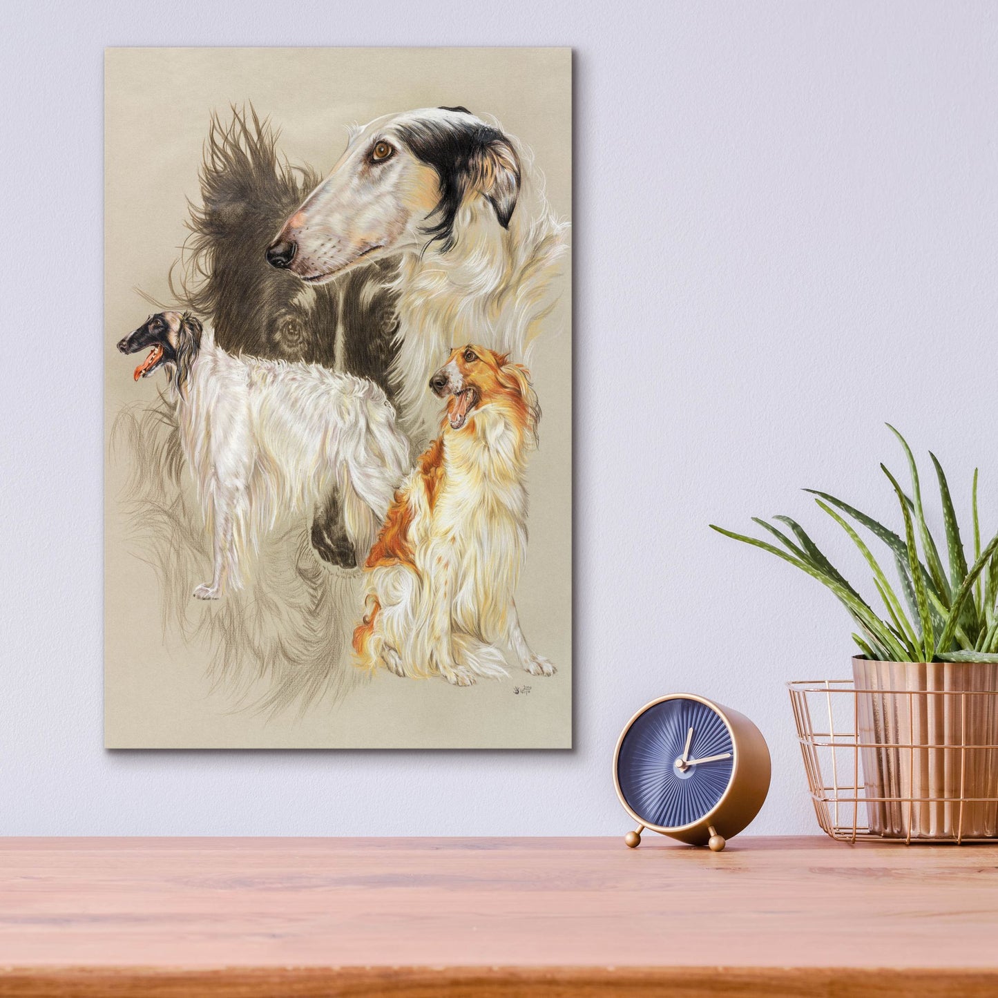 Epic Art 'Borzoi 2' by Barbara Keith, Acrylic Glass Wall Art,12x16