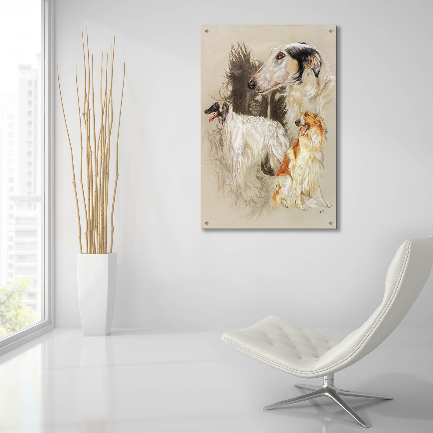 Epic Art 'Borzoi 2' by Barbara Keith, Acrylic Glass Wall Art,24x36