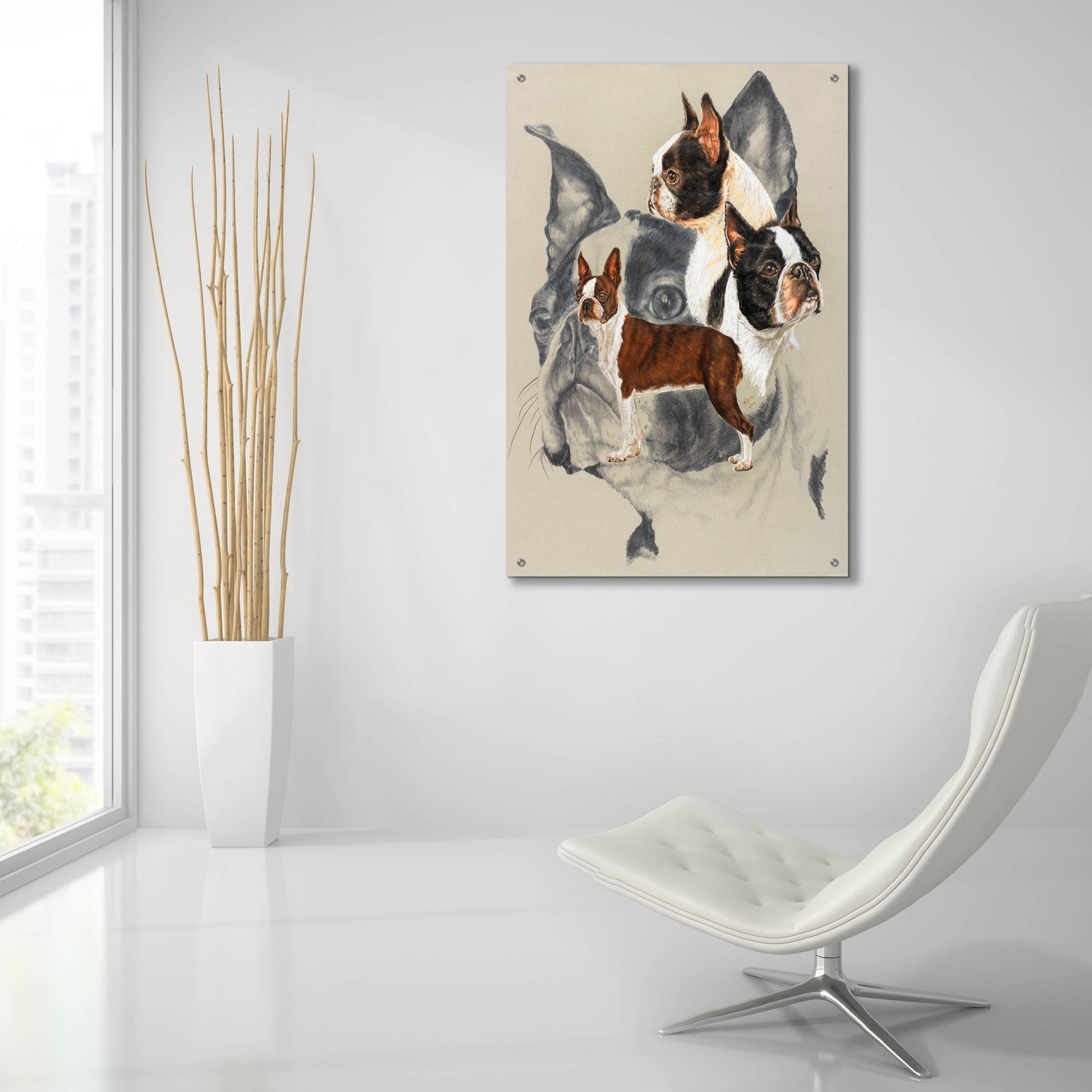 Epic Art 'Boston Terrier 2' by Barbara Keith, Acrylic Glass Wall Art,24x36