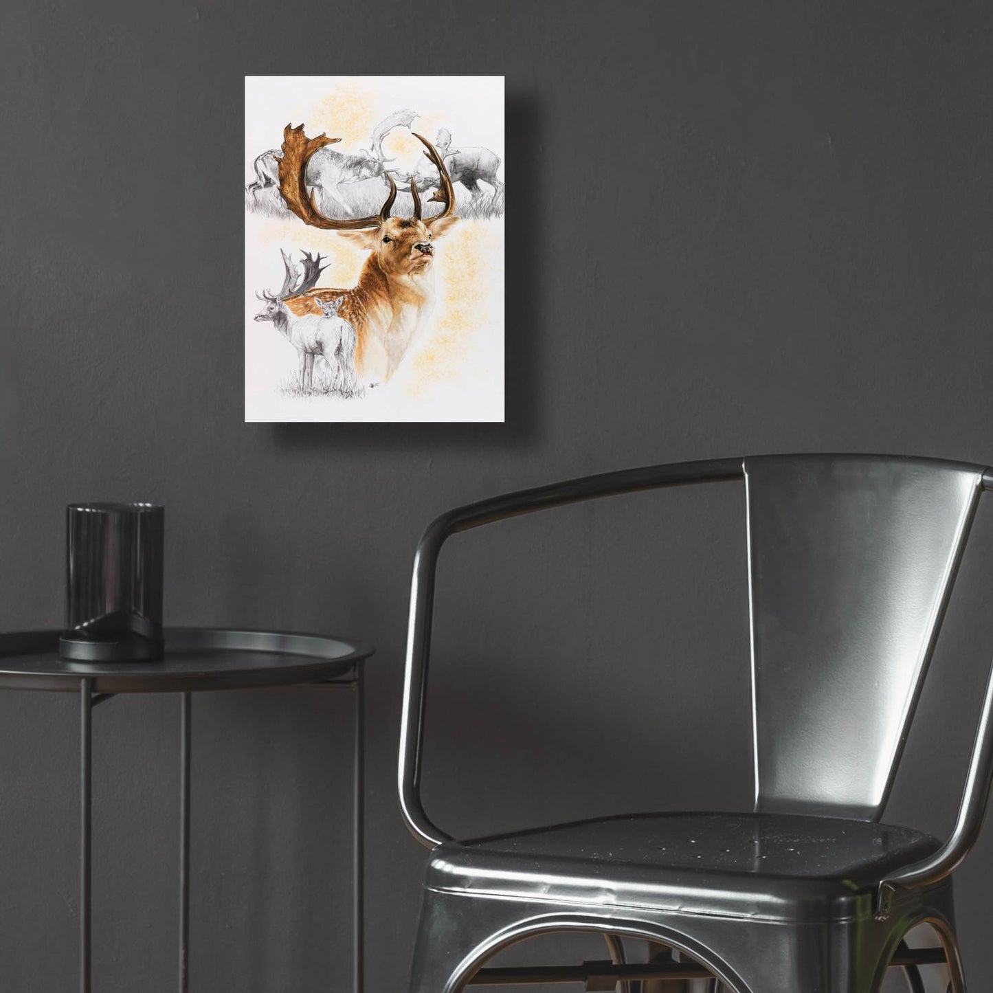 Epic Art 'Fallow Deer' by Barbara Keith, Acrylic Glass Wall Art,12x16