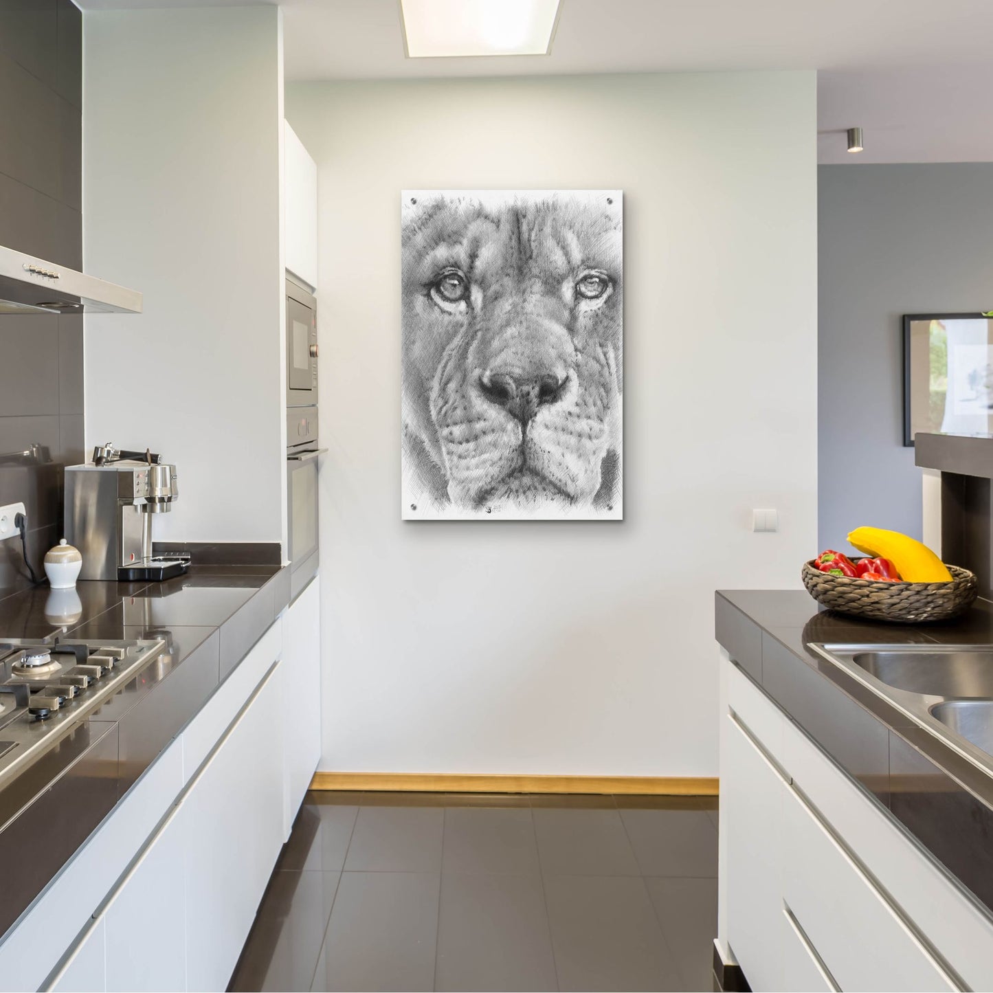 Epic Art 'Up Close Lion' by Barbara Keith, Acrylic Glass Wall Art,24x36