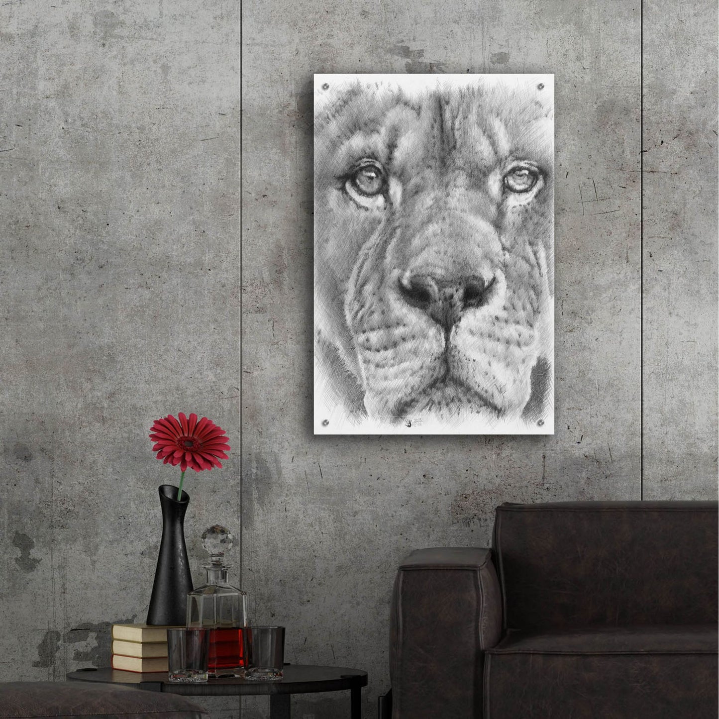 Epic Art 'Up Close Lion' by Barbara Keith, Acrylic Glass Wall Art,24x36