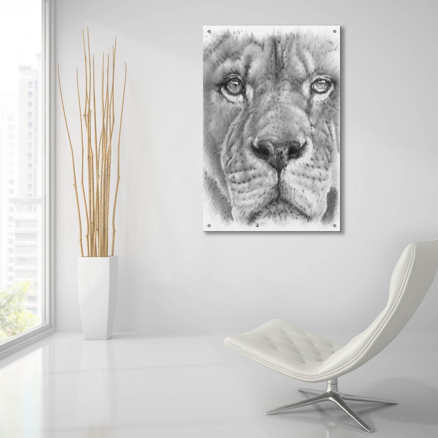 Epic Art 'Up Close Lion' by Barbara Keith, Acrylic Glass Wall Art,24x36